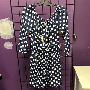 💜Missmoly Blue White Romper XL